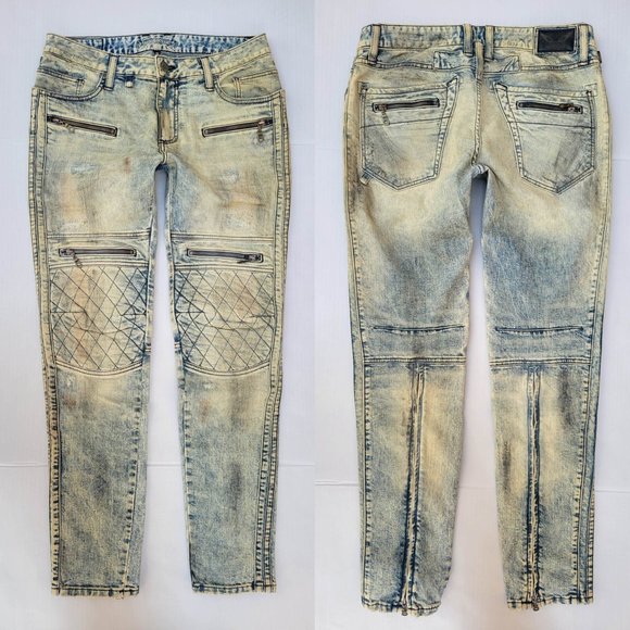 New Men's ROBIN'S JEAN sz 32 Racer Skinny Moto Jeans